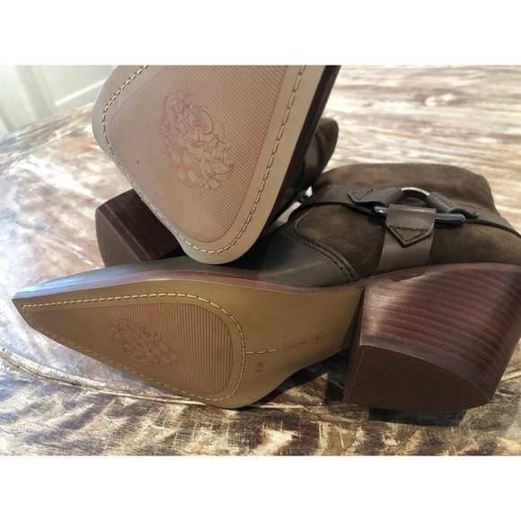 Vince Camuto Nenanie Bootie Pointed Toe Leather Suede Taupe NEW 9 - Picture 6 of 6